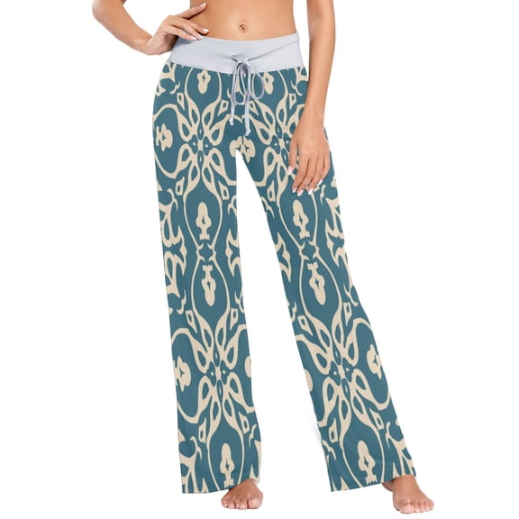 X-Small Women's Comfy Casual Pajama Pants Stretch Fabric Suitable for Yoga Pants Hippie Pants,The Best Holiday Gifts for Women Arabesque Scrollwork