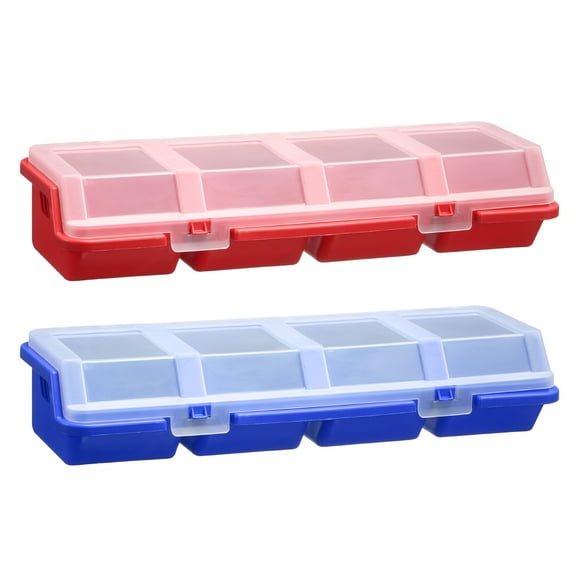 Uxcell 2pcs Screw Organizer Box Plastic Hardware Toolbox with Locks & Compartments for Nails Nuts