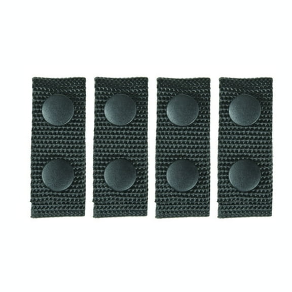 Hero’s Pride Ballistic Belt Keepers 1", 4-Pack – Fits 2.25" Belts, Black with Black Snaps
