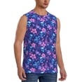 thumbnail image 2 of Bixox Men's Blue Skull Leaf Printed Shirt Sleeveless Fitness Tank Top-3X-Large, 2 of 5