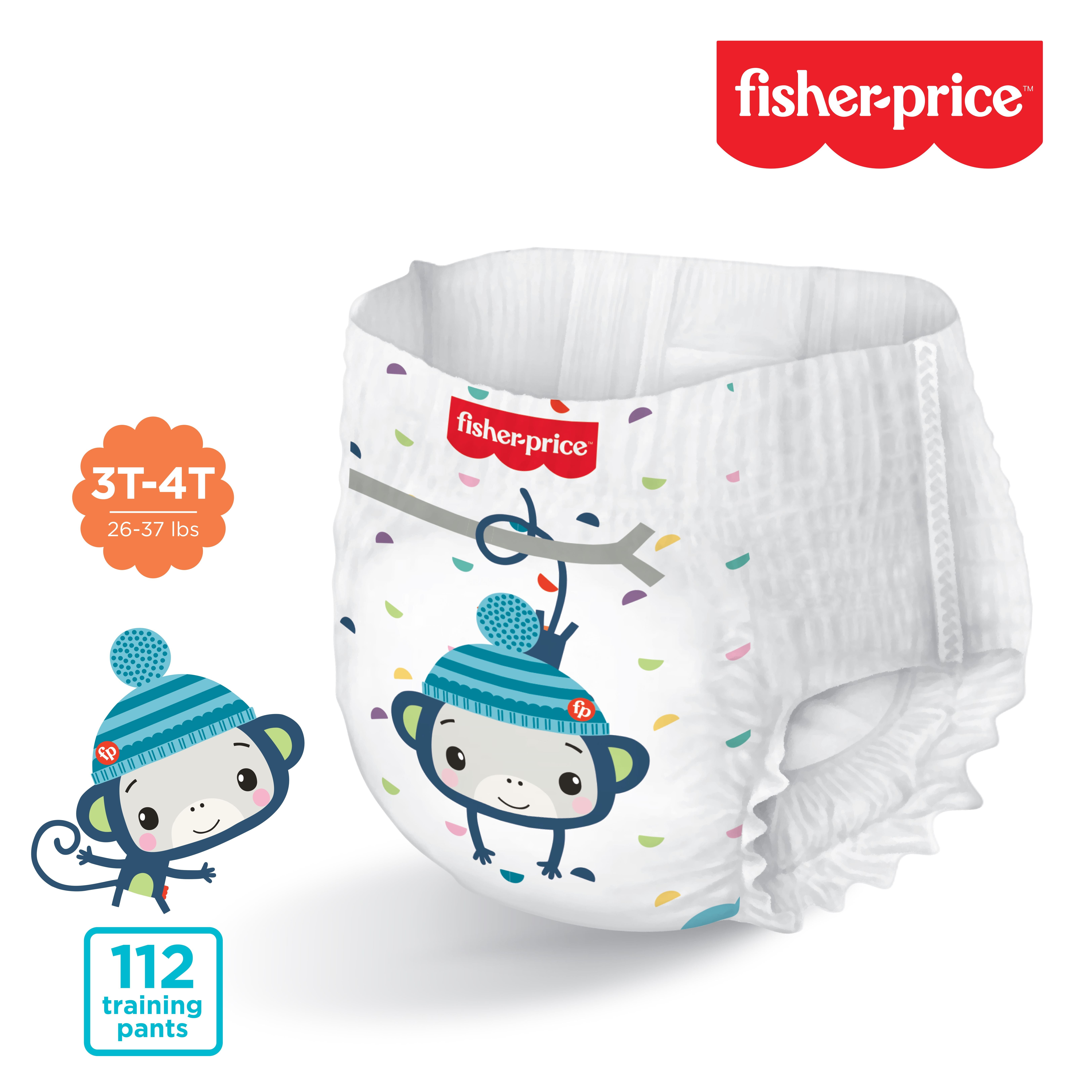 Fisher-Price Boys Pull-up Potty Training Pants for Toddlers, 3T-4T, 112 Count