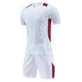 thumbnail image 3 of ITSAME Boys Soccer Uniform Set Short Sleeve Top and Shorts 2-Piece Kids Football Training Outfits White Size 8, 3 of 4