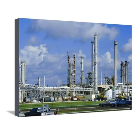 Oil Refinery on Bank of Mississippi Near Baton Rouge, Louisiana, USA Stretched Canvas Print Wall Art By Anthony