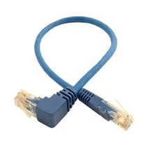 1ft Cat5E ANGLED Ethernet RJ45 Patch Cable, NON-BOOTED, BLUE