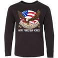 thumbnail image 3 of Inktastic Memorial Day- Never Forget Our Heroes- Bald Eagle Long Sleeve Youth T-Shirt, 3 of 5