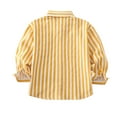 thumbnail image 4 of HOMADLES Long Sleeve Shirts for Boy Stripe Lapel Button Shirts Campus style, Uniform Shirt Yellow 12 Months, 4 of 9