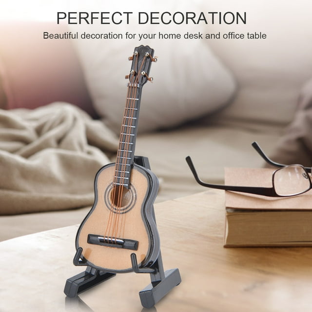 Wooden Guitar Model, Miniature Guitar, For Home Birthday Present Anniversary Gift Table