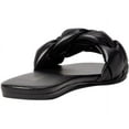 thumbnail image 5 of Nine West Lula 3 Black Faux Leather Open Rounded Toe Slip On Slide Braided Sandal (Black, 6.5), 5 of 6