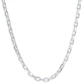 thumbnail image 2 of K-KED 990 Pure Silver Necklace Handmade Silver Cuboid Cable Link Chain 2.5mm/3mm/5mm-28inch-3.5mm, 2 of 6