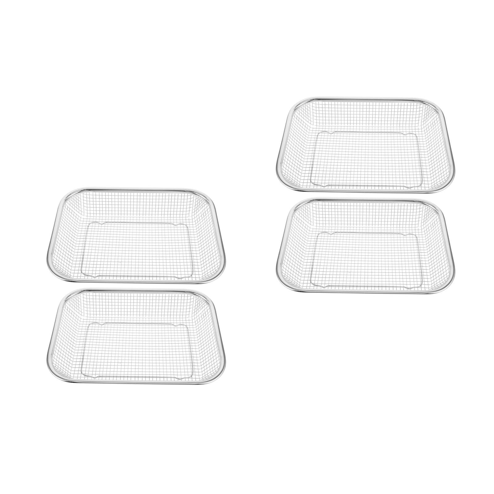 Hemoton 4-Piece Stainless Steel Mesh Baskets Set Dishwasher Safe Utensil Holders for Kitchen Cutlery Silverware Storage Organizer