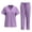 Purple, variant on LYMAYTER V-Neck Medical Uniform Solid Color Nurse Uniform for Women Multiple Colors Comfort Set for S-2XL