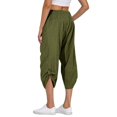 thumbnail image 4 of Gibobby pantalones de mujer holgados Pantalones de mujer diarios casuales de longitudes con bolsillos elásticos con cordón en la cintura pantalones sólidos (Verdinegro, S), 4 of 4