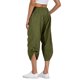 thumbnail image 4 of Pantalones de mujer holgados Gibobby diarios casuales con bolsillos elásticos cordón en la cintura Verdinegro XXXL, 4 of 4