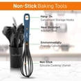 thumbnail image 3 of NutriChef 10-Piece Non-stick Heat Resistant Silicone Kitchen Gadgets Cookware Tools, (Blue/Black), 3 of 7