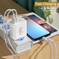 thumbnail image 6 of JilgTeok 1 Packs Two Type C and One USB 40W Fast Charging Charger Suitable for Smartphone Universal Multi Port PD Charging Head Charger Replacement Spare for Home Travel, 6 of 7