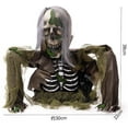thumbnail image 4 of Halloween Half-Body White-Haired Zombies Skeleton Figurine, 12*25", Motion-Activated Moving Head And Body Glowing Eyes, Graveyard Haunted House Lawn Yard Garden Decoration, 4 of 4