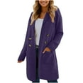 thumbnail image 2 of Women's Solid Color Long Sleeve Zipper Cardigan Sweatshirt Jacket Top with Pockets Casual Loose Fit for Daily Wear Travel Loungewear Fashion Essential Gift for Women | Sopatenor,Purple XL, 2 of 8