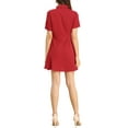 thumbnail image 3 of Allegra K Women's Work Office Fit and Flare Mini Turndown Collared Keyhole Dress, 3 of 6