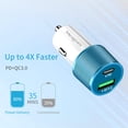 thumbnail image 2 of Cargador de coche Meagoes Blue USB C 48 W 2 puertos para iPhone Samsung, 2 of 7