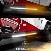 48/60inch White+Amber Running Board Step LED Light Bar with Turn Signal
