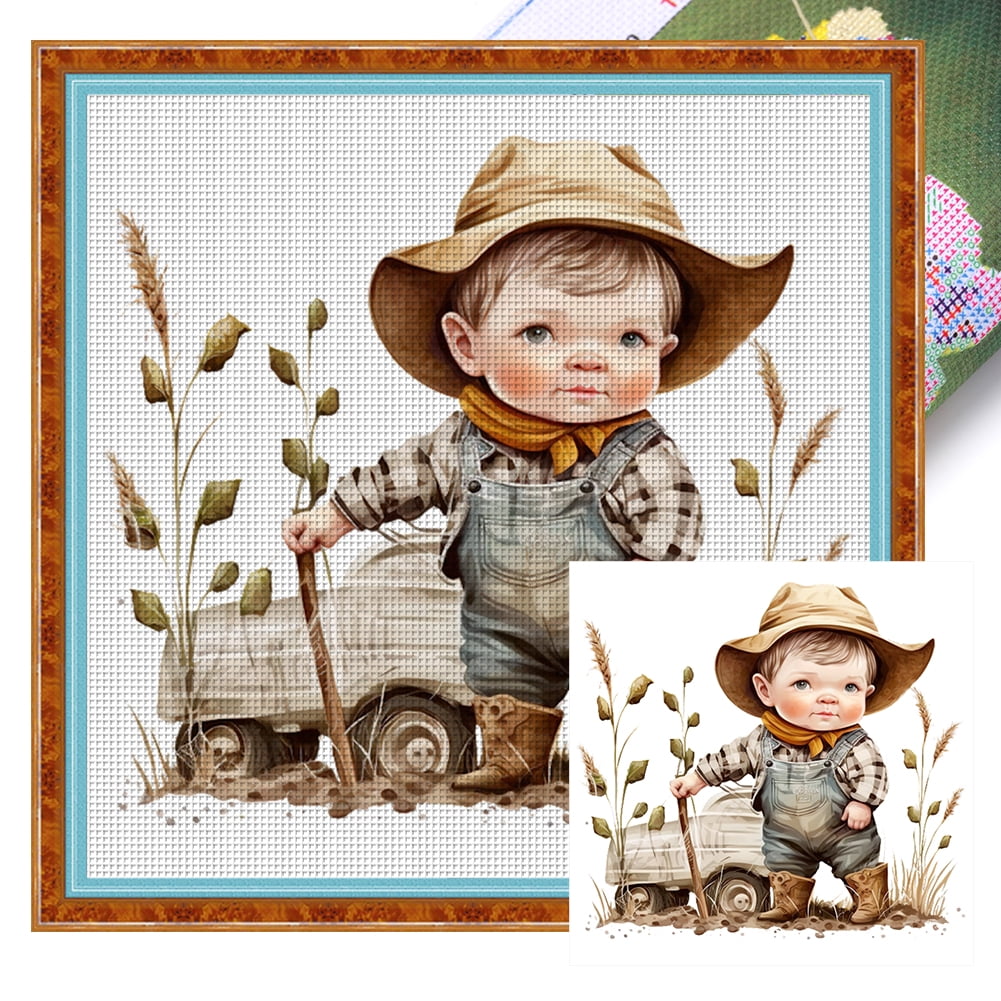 Kit Punto Cruz Para Bebé Bordado Hilo Algodón Ecológico 18CT Impreso 25x25cm | Bodega Aurrera En