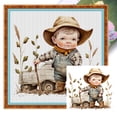 thumbnail image 1 of (18CTAFF-231__C__25x25) Hilo algodón ecológico bordado 18CT 2 hebras impresión 25*25cm kit serie personajes punto cruz bebé granja, 1 of 9