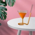 thumbnail image 6 of Cocktail Glass with Long Straw, Juice Soft Drink Spiral Glass, for Party Home Bar Wedding, Reusable Sturdy Tumblers Water Cup, 6 of 6