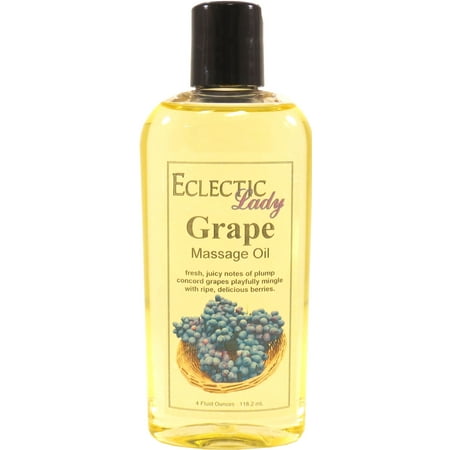 Grape Massage Oil by Eclectic Lady, 4 oz, Sweet Almond Oil and Jojoba Oil