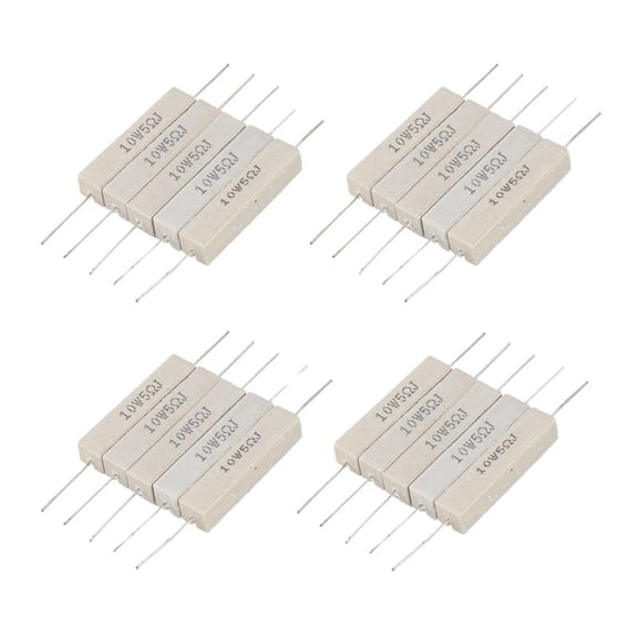 20pcs Wirewound Ceramic Cement Resistor 5 Ohm 10W Watt 5%