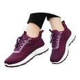 thumbnail image 3 of XIMIN Women Men Mesh Sneakers Running Hands Free Shoes with Chunky Sole Lace-Up Round Toe Slip-ins Fashion Sneakers Breathable Anti-Slip Athletic Footwear, 3 of 6