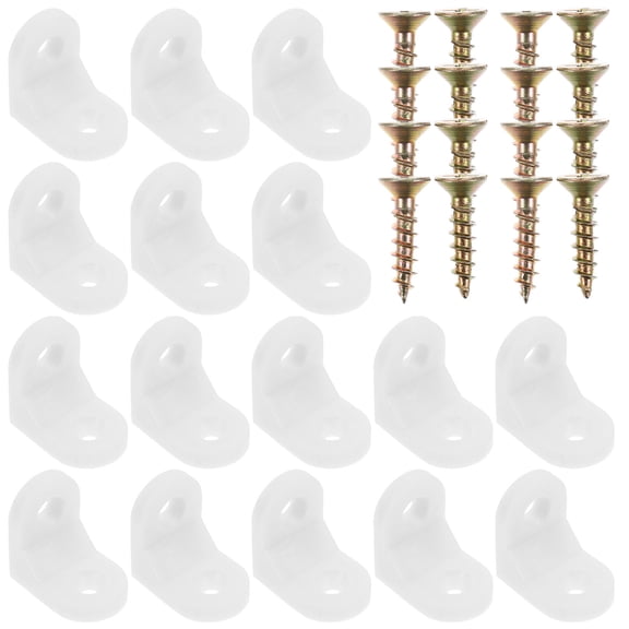 Raindrops 1 Set Plastic Furniture Corner Connectors L-Shaped Angle Brackets for Wood for Cabinet Drawer Shelf Chair and TV Stand Reinforcement Home Office Use
