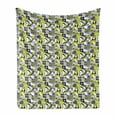 thumbnail image 1 of Abstract Soft Flannel Fleece Throw Blanket, Contemporary Mosaic Pattern with Vibrant Color Scheme, Cozy Plush for Indoor and Outdoor Use, 70" x 90", Yellow Green, by Ambesonne, 1 of 6