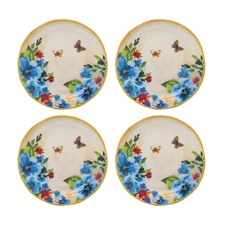 

Gourmet Art 4-Piece Butterfly Heavyweight and Durable Melamine 6 Inch Plate for Indoors Outdoors Use Party and Everyday Use.
