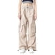 thumbnail image 1 of Amzcrzy Pantalones Cargo Holgados para Mujer, Cintura con Cordón, Pierna Ancha, Cómodos, Cintura Elástica, SobRojoimensionados, Informales, Estilo Calle Hip Hop, con Bolsillos, Tallas M-2XL Marrón, 1 of 6