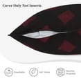 thumbnail image 5 of Velvet Rimmed Pillowcase Is Not Easy To Open Line Deformation Invisible Zipper Opening And Closing Only Pillowcase Does Not Contain Pillow Core Argyle Plaid Darkred_4 18"X18", 5 of 8