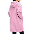 thumbnail image 4 of Hilenly Womens Long Zip Up Hoodies Tunic Sweatshirt Dress Comfortable Fall Jacket with Pockets, 4 of 10