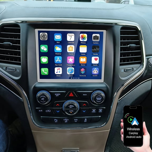 Dexico Car Radio for Jeep Grand Cherokee/Wrangler/Ram/Chrysler 300 2015-2021, 8.4" HD Touchscreen Car Stereo with Wireless Carplay Android Auto WiFi GPS Bluetooth FM SWC Mirror Link Backup Camera