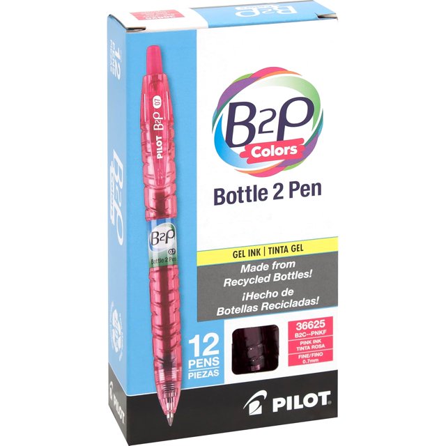 Boligrafo Gel Pilot B2P Bottle 2 Pen Punta Fina 0.7mm Retractil Recargable Pack 12 Unidades