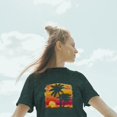 thumbnail image 2 of XCHQRTI Sunset Womens Shirt Graphic Palm Tree T Shirt with Beach Casual Short Sleeve Top, 2 of 5