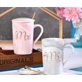 thumbnail image 2 of Coffee Mug Set, Perfect Wedding Gifts for Couples, and Anniversary Presents, Ceramic Marble 14 oz, 2 of 8