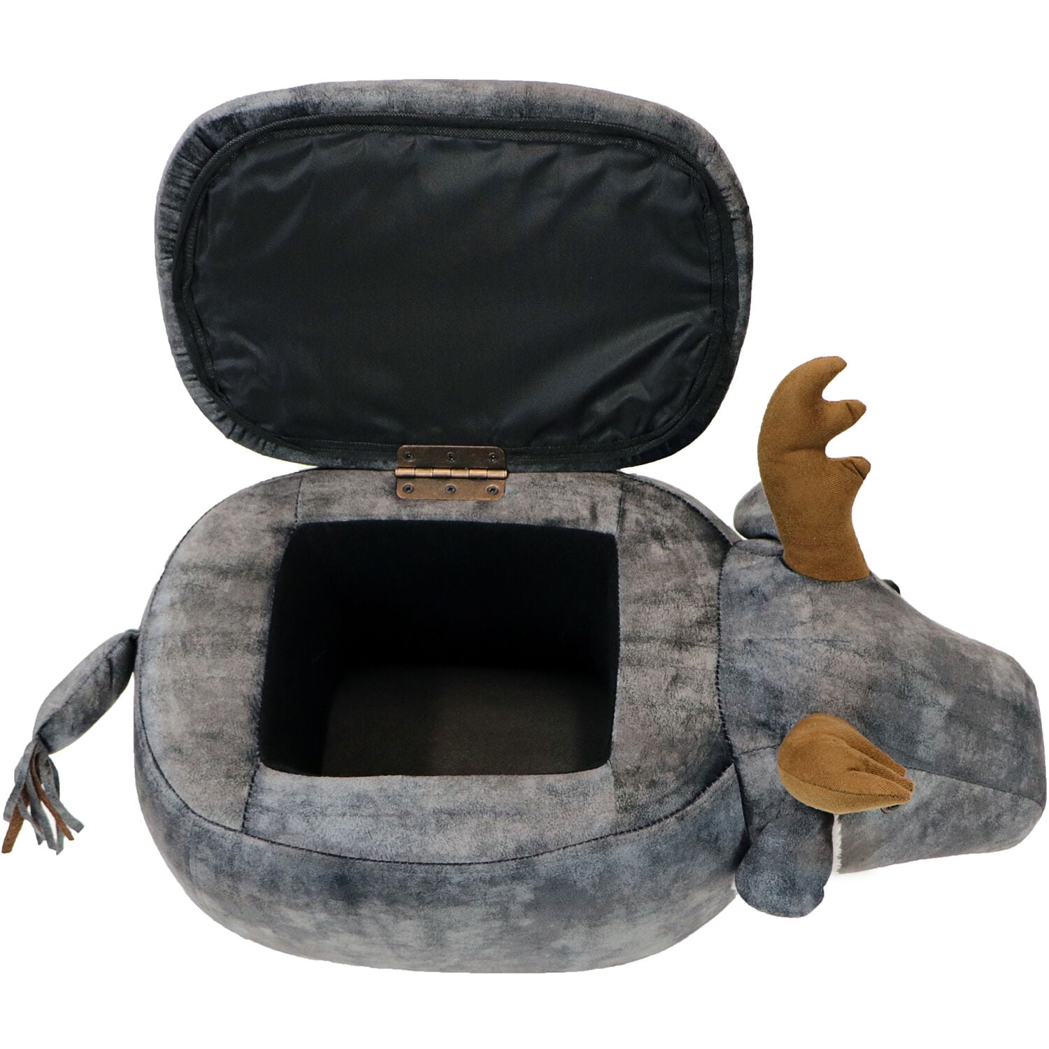 Critter Sitters 15-In. Seat Height Dark Gray Elk Animal Shape Storage Ottoman - Furniture for Nursery, Bedroom, Playroom, and Living Room Decor