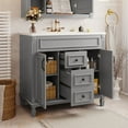 thumbnail image 4 of Harper & Bright Designs 36'' Bathroom Vanity with Top Sink, Modern Bathroom Storage Cabinet with 2 Soft Closing Doors and 2 Drawers, Grey, 4 of 14