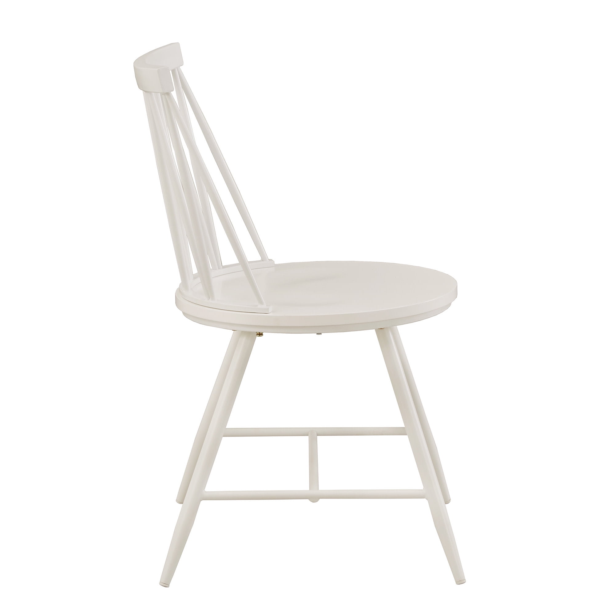 Weston Home Lydford Zigzag Low Back Windsor Classic Dining Chairs, Set of 2, White
