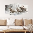 thumbnail image 2 of ZHONGYUTONG 5 Panel Christmas Wall Art Large Xmas Canvas Pictures Santa Claus and Reindeer Painting Winter Scenes Prints Holiday Home Wall Decor Framed (8x14inx2pcs 8x18inx2pcs 8x22inx1pcs), 2 of 4