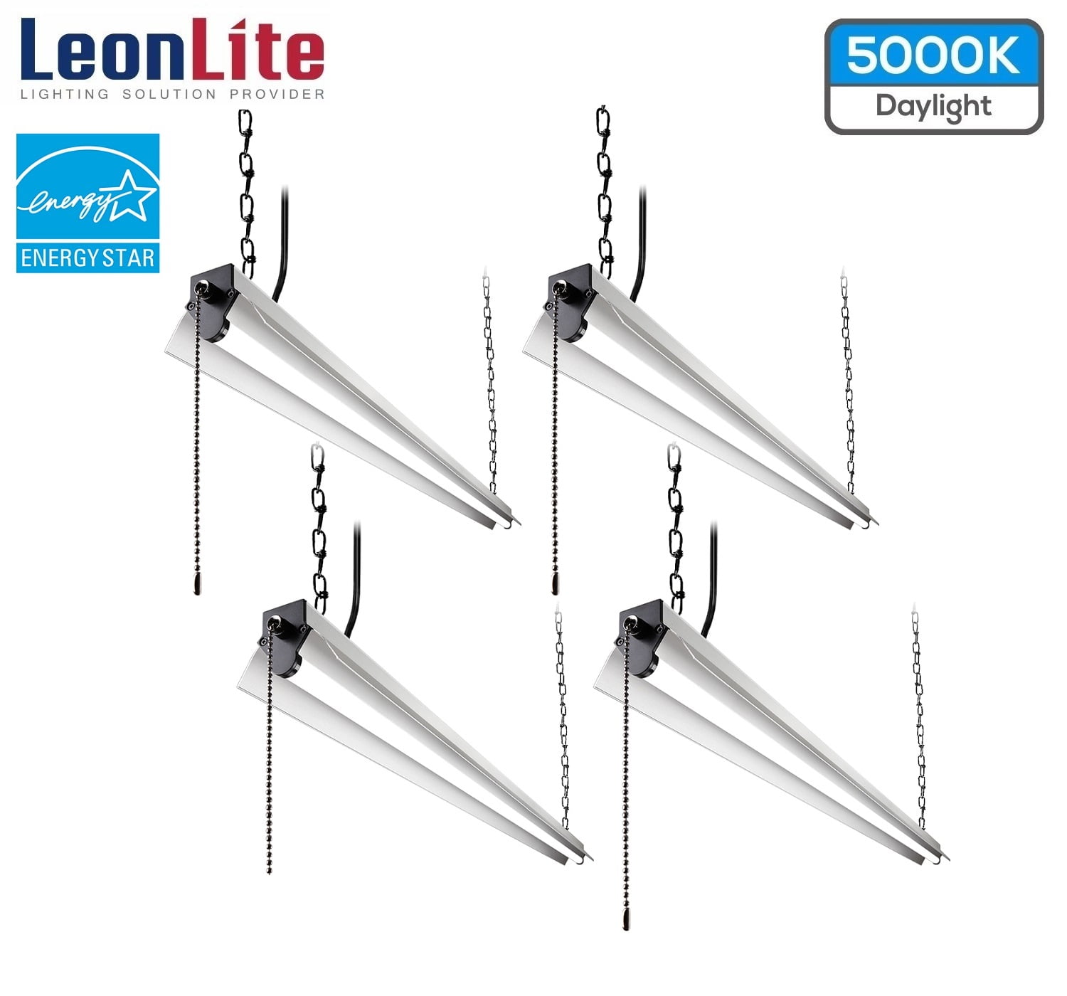 LEONLITE 4ft LED Utility Shop Lights, 40W Linear Lighting for Garage, Workbench Light, Energy