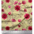 thumbnail image 1 of Soimoi Poly Georgette Fabric Leaves & Aster Floral Decor Fabric Printed Yard 52 Inch Wide, 1 of 3