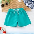 thumbnail image 5 of Kids Boys Elastic Waist Athletic Shorts Quick Dry, Light Blue Sport Gym Shorts with Pockets for Play and Running,Size 8-9T, 5 of 6