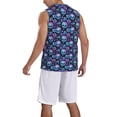 thumbnail image 2 of Pofeuu blue daisy Skull flower Print Basketball Jersey, Shirts for Men Youth Basketball Jersey Crew Neck-3X-Large, 2 of 6
