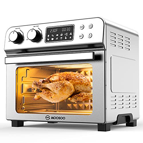 MOOSOO 10in1 Air Fryer Toaster Oven, 24 Quart/6 Slices Large Air