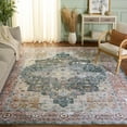 thumbnail image 3 of SAFAVIEH Arizona Shirley Oriental Machine Washable Area Rug, Green/Light Brown, 8' x 8' Square, 3 of 14